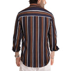 Lässige Langarm-Button-Down-Hemden für Herren mit Streifen | MC255371