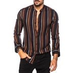 Lässige Langarm-Button-Down-Hemden für Herren mit Streifen | MC255371