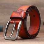 Luxus-Gürtel aus echtem Leder für Anzüge, Hosen, Jeans, Uniformen mit Gürteln mit einer Zinkenschnalle