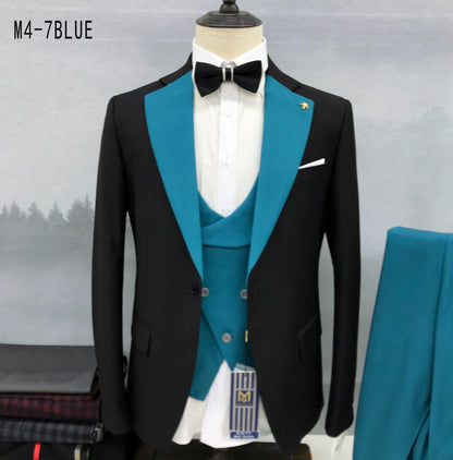 Completo da uomo Dual Shade Premium Tuxedo 3 pezzi Smart Fit Dress - M4