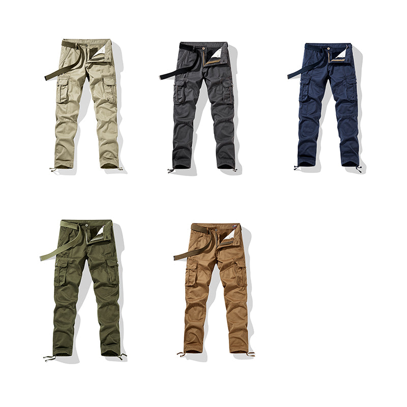 D Grey Herren Premium Relaxed Fit Straight Leg Cargohose mit mehreren Taschen | YH1207