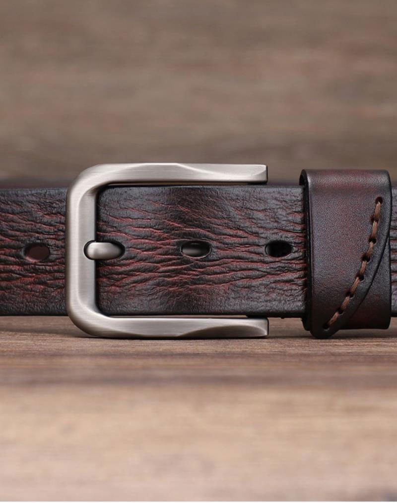 Luxus-Gürtel aus echtem Leder für Anzüge, Hosen, Jeans, Uniformen mit Gürteln mit einer Zinkenschnalle