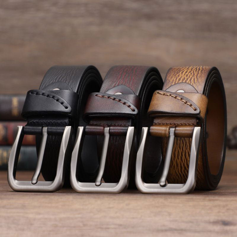 Luxus-Gürtel aus echtem Leder für Anzüge, Hosen, Jeans, Uniformen mit Gürteln mit einer Zinkenschnalle