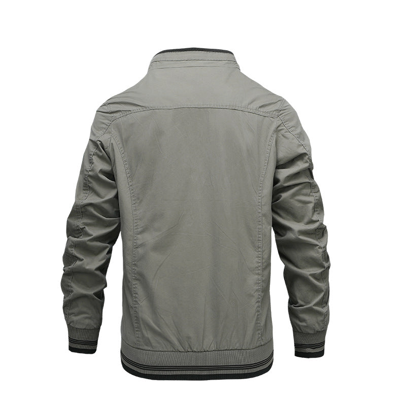 Men's Bomber Jackets Lightweight Windbreaker Spring Fall Full Zip Active Coat Outwear | V01