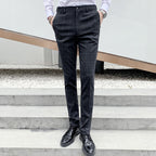 3-teiliger Slim Fit-Anzug für Herren mit Karomuster, formeller Business-Smoking, Blazer + Weste + Hose | 812