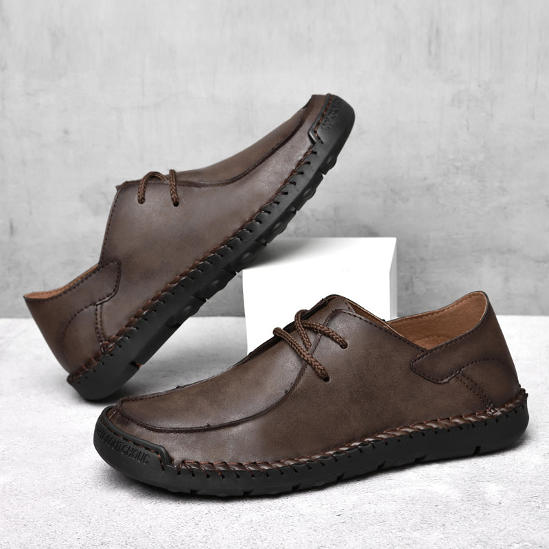 Mocassins en cuir pour hommes, chaussures confortables à enfiler | F2288 