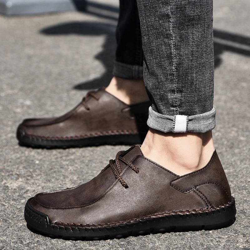 Mocassins en cuir pour hommes, chaussures confortables à enfiler | F2288 