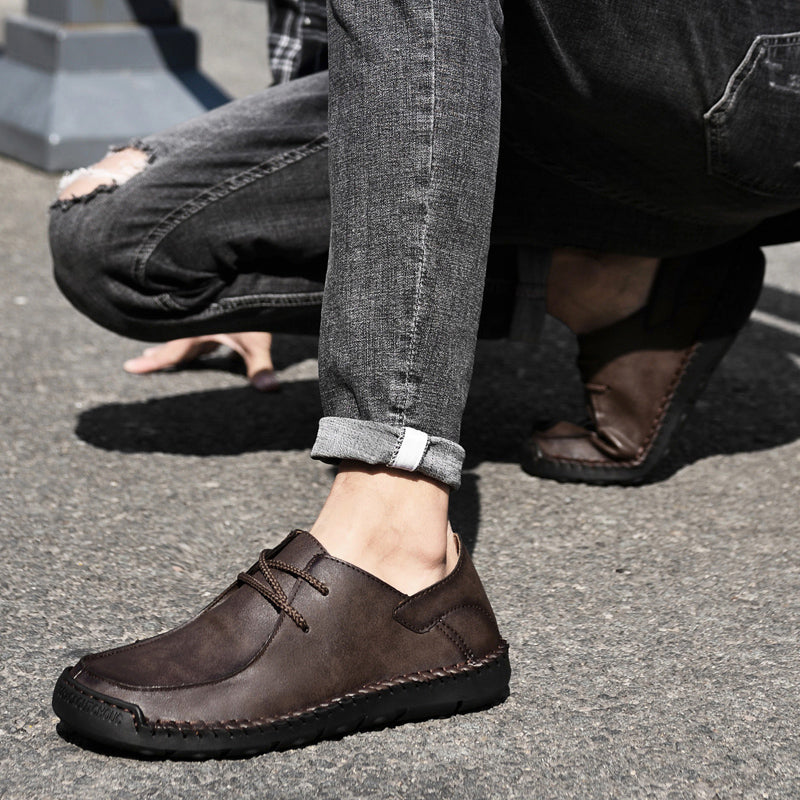 Mocassins en cuir pour hommes, chaussures confortables à enfiler | F2288 