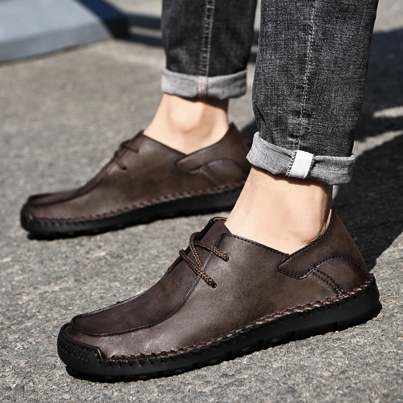 Mocassins en cuir pour hommes, chaussures confortables à enfiler | F2288 