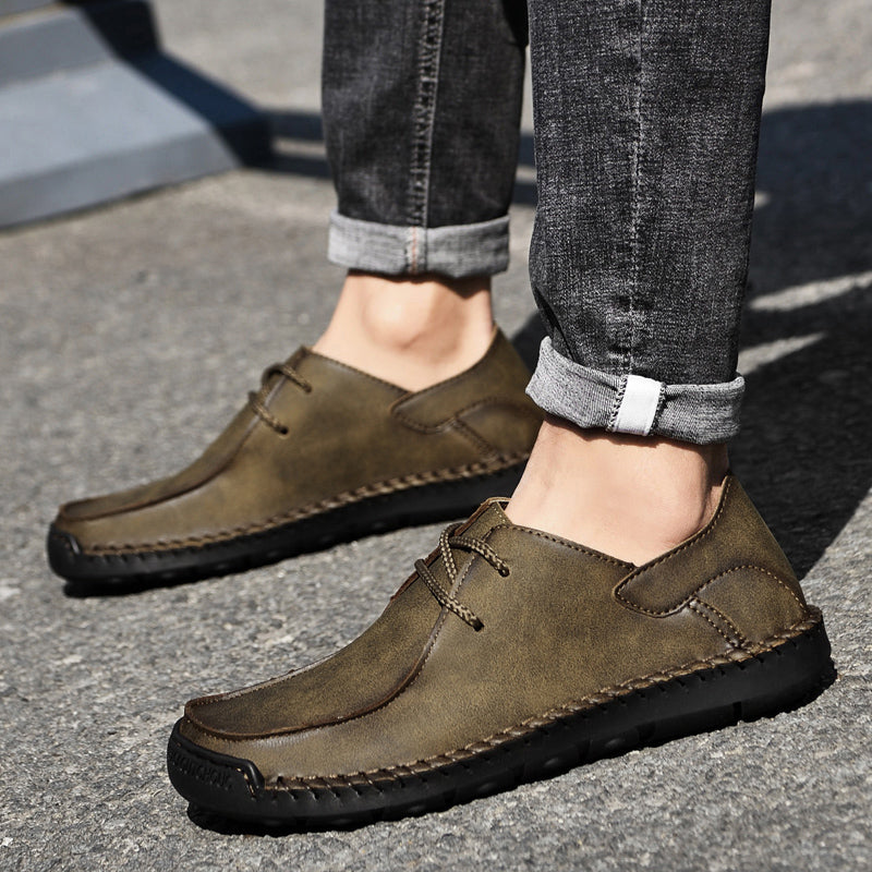 Mocassins en cuir pour hommes, chaussures confortables à enfiler | F2288 