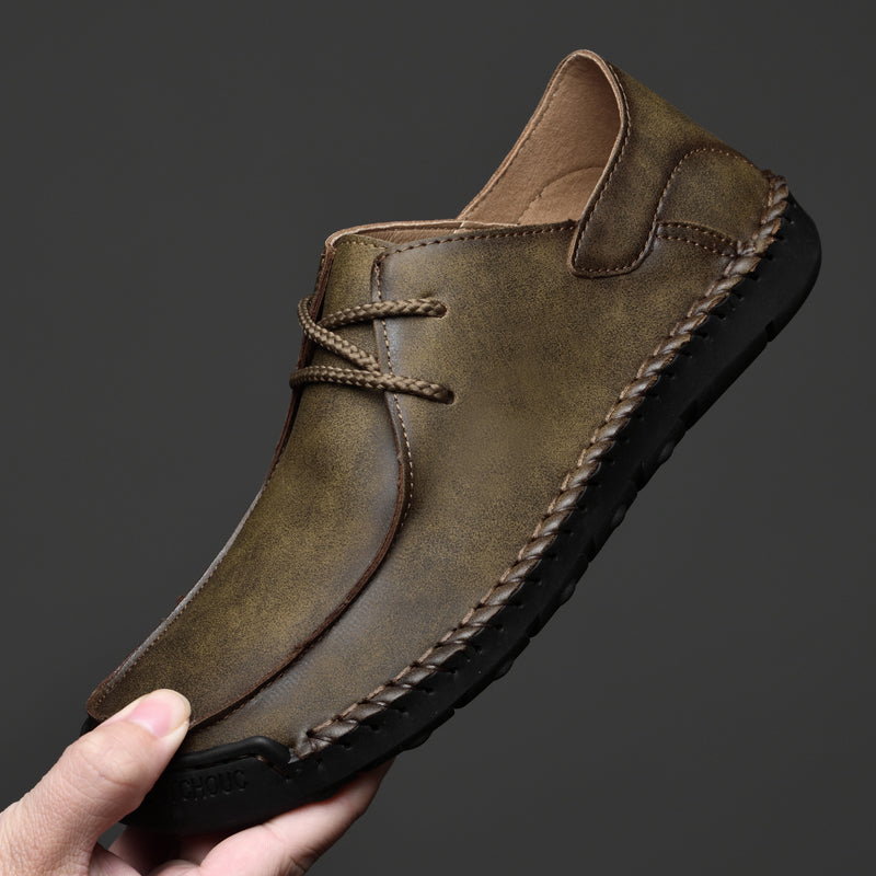 Mocassins en cuir pour hommes, chaussures confortables à enfiler | F2288 