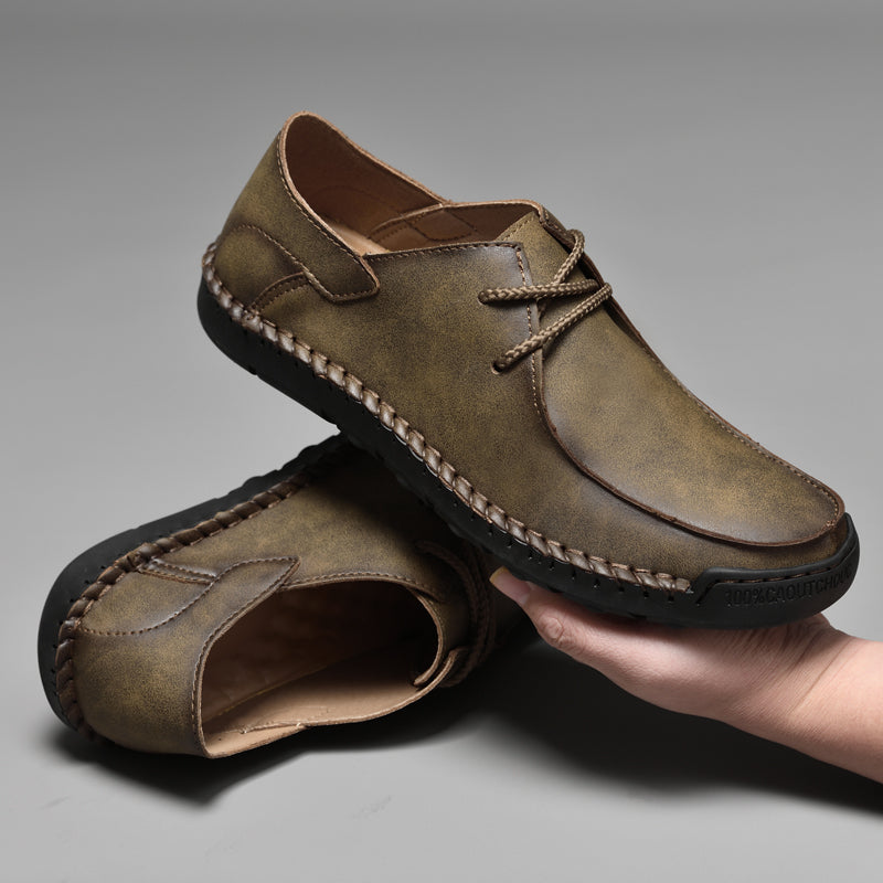 Mocassins en cuir pour hommes, chaussures confortables à enfiler | F2288 