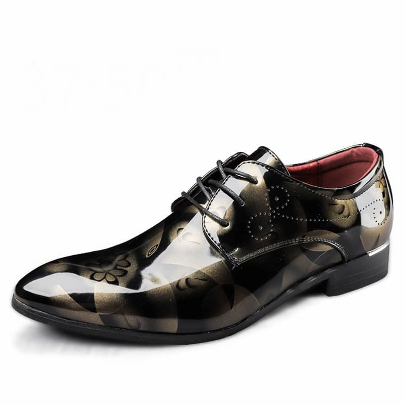 Chaussures Richelieu Oxford à imprimé floral pour hommes | Bottes de fête et de mariage | 9811