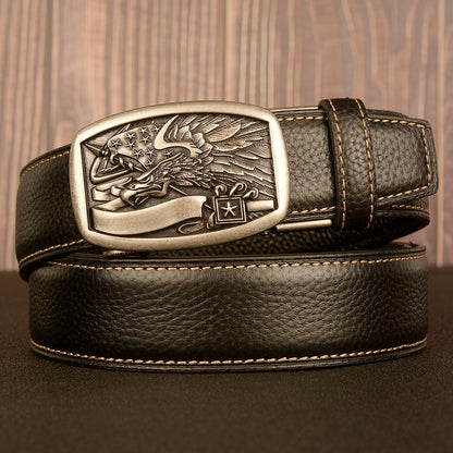 Various Design | Mens Leather Belt with Automatic Buckle Nickel Free Luxury Gift