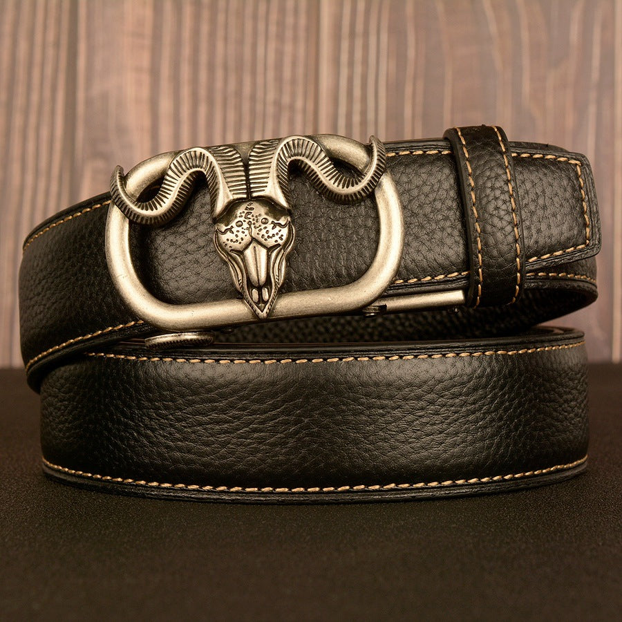 Various Design | Mens Leather Belt with Automatic Buckle Nickel Free Luxury Gift