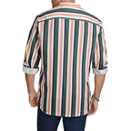 Lässige Langarm-Button-Down-Hemden für Herren mit Streifen | MC255371