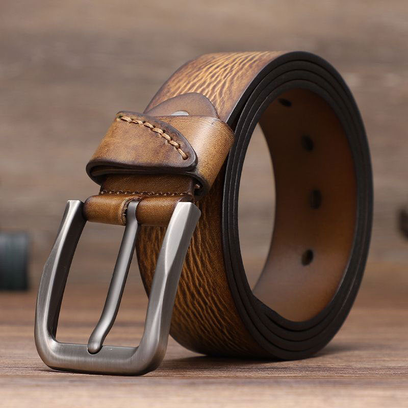 Luxus-Gürtel aus echtem Leder für Anzüge, Hosen, Jeans, Uniformen mit Gürteln mit einer Zinkenschnalle