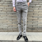 3-teiliger Slim Fit-Anzug für Herren mit Karomuster, formeller Business-Smoking, Blazer + Weste + Hose | 812