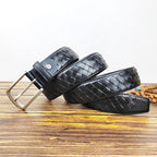 Echter geflochtener Gürtel aus Top-Grain-Leder für Herren, 1 3/8" Breite | NH0005