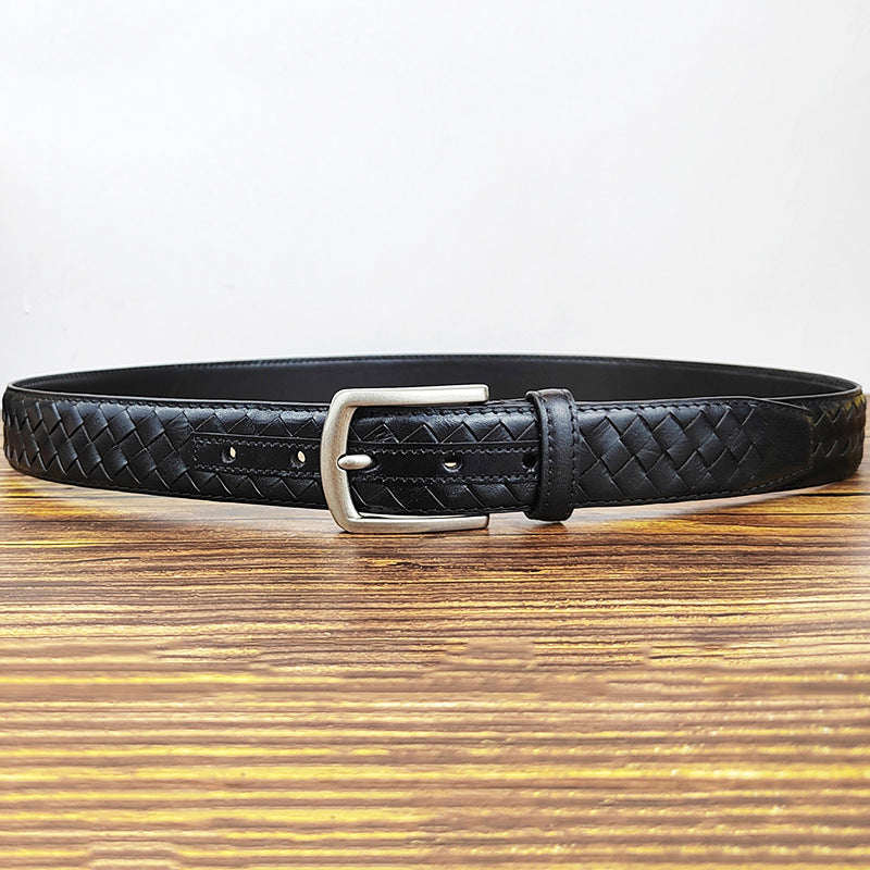 Genuine Top Grain Leather braided belt For Men 1 3/8" width | NH0005