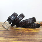 Echter geflochtener Gürtel aus Top-Grain-Leder für Herren, 1 3/8" Breite | NH0005