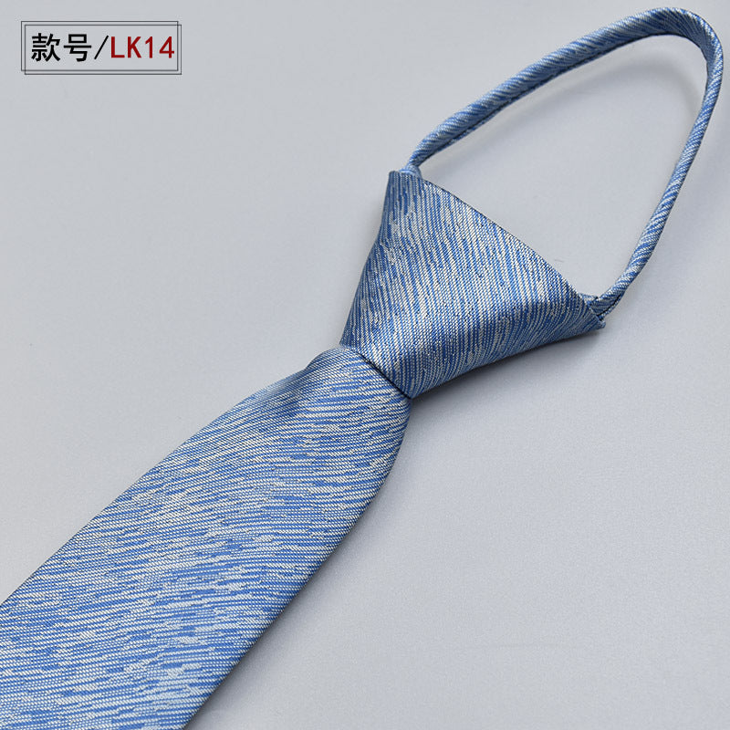 Classic Solid Color Silky Zipper Necktie Men's Pretied Ties  |  LK02