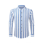Lässige Langarm-Button-Down-Hemden für Herren mit Streifen | MC255371