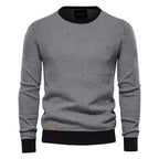 Lässiger Herren-Sweatshirt mit Rundhalsausschnitt und Basic-Muster | M226