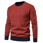 Lässiger Herren-Sweatshirt mit Rundhalsausschnitt und Basic-Muster | M226