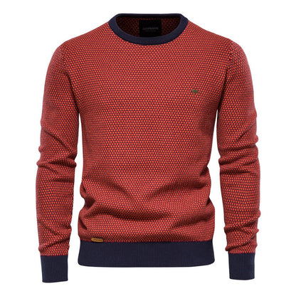 Men's Casual Knitted Round Neck Basic Pullover Sweatshirt | M226