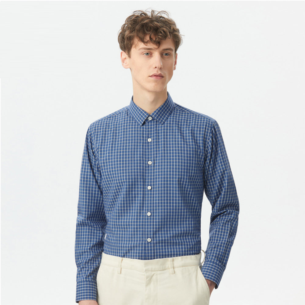 Herren Dünn Kariert Baumwolle Casual Slim Fit Langarm Button Down Hemden Frühling Sommer | MC-2228