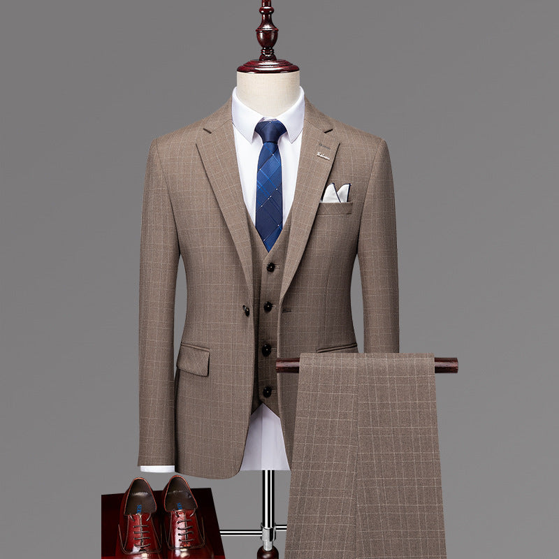 Posh Herren 3-teiliger Anzug Smart Fit Ein-Knopf-Smoking-Set Hochzeits- und Partykleid | 96031-A418