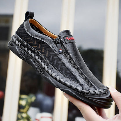 Mocassins décontractés pour hommes Mocassins Chaussures en cuir respirantes à fermeture éclair | 90888 