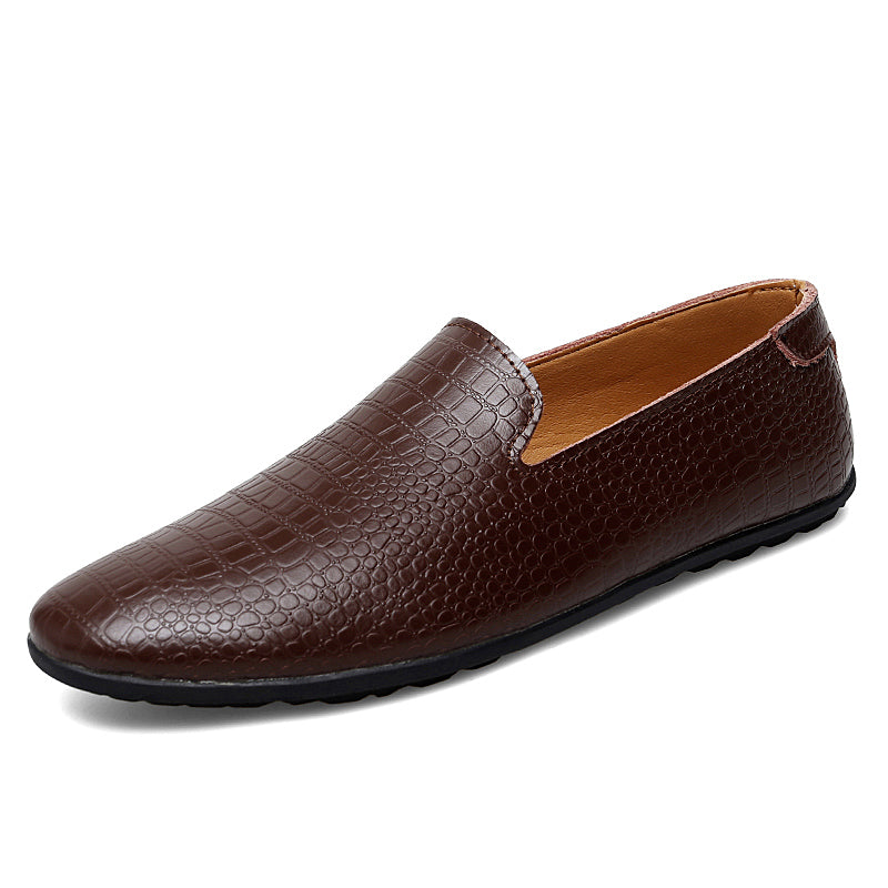 Mocassins pour hommes en cuir véritable à talon plat imprimé serpent | 2238 