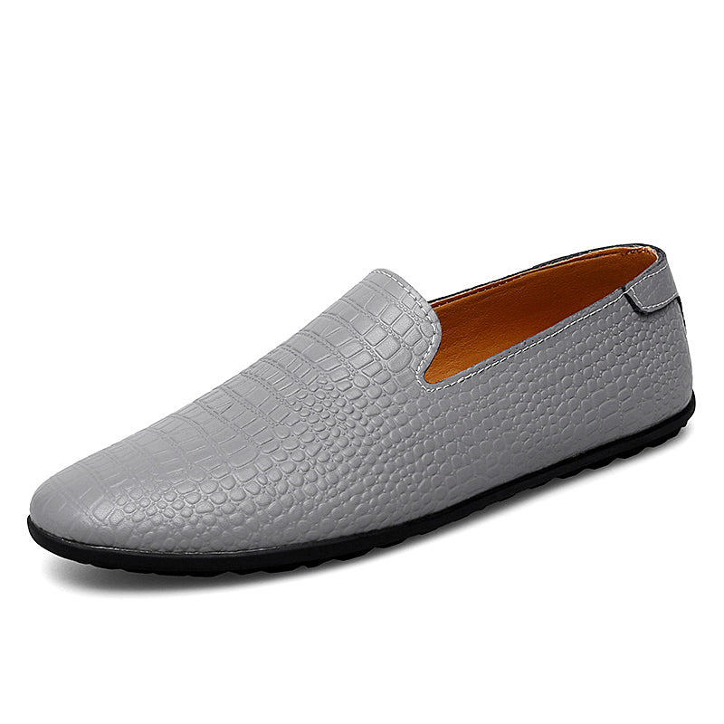 Mocassins pour hommes en cuir véritable à talon plat imprimé serpent | 2238 