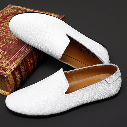 Mocassins pour hommes en cuir véritable à talon plat imprimé serpent | 2238 