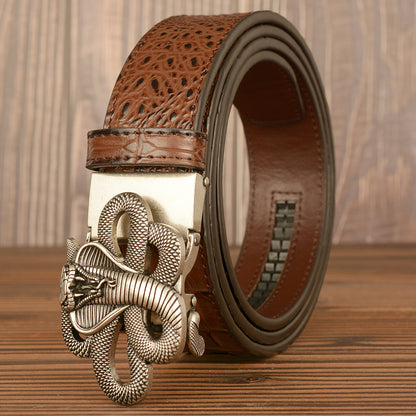 Various Design | Mens Leather Belt with Automatic Buckle Nickel Free Luxury Gift