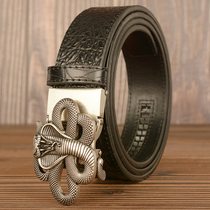 Various Design | Mens Leather Belt with Automatic Buckle Nickel Free Luxury Gift