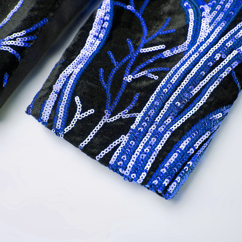 Herren Partyanzugjacke 1 Knopf Pailletten Prom Smoking Slim Fit Mantel | A101