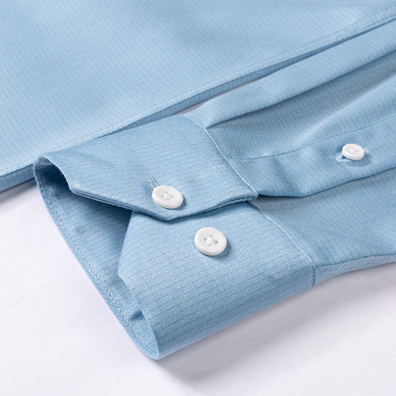 Herren Frühling Sommer Business Knitterfreie Einfarbige Maulbeerseidenhemden | SC-2210
