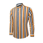Lässige Langarm-Button-Down-Hemden für Herren mit Streifen | MC255371