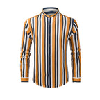 Lässige Langarm-Button-Down-Hemden für Herren mit Streifen | MC255371