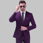 Premium Cotton Blend Gents Suit Smart Fit Suits Work Wedding Casual Business Tuxedo 2 Piece Set