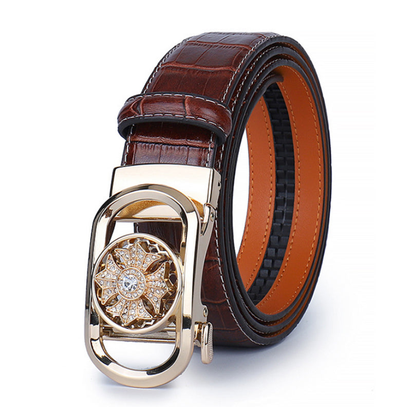 Herren-Ratschengürtel aus echtem Leder im Krokodil-Stil für Jeans, Freizeithosen und Anzüge – erhältlich in den Taillenweiten 28–46 Zoll