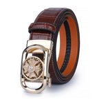 Herren-Ratschengürtel aus echtem Leder im Krokodil-Stil für Jeans, Freizeithosen und Anzüge – erhältlich in den Taillenweiten 28–46 Zoll