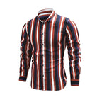 Lässige Langarm-Button-Down-Hemden für Herren mit Streifen | MC255371