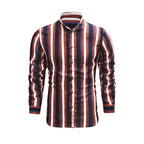 Lässige Langarm-Button-Down-Hemden für Herren mit Streifen | MC255371