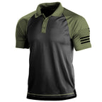Herren Outdoor Amerikanische Flagge Taktisches Sport Polo-Shirt | Y1G2 