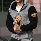 Herren Premium Weiche &amp; Warme Kapuzenjacke Lammwolle Strick Teddybär Hoodie 
