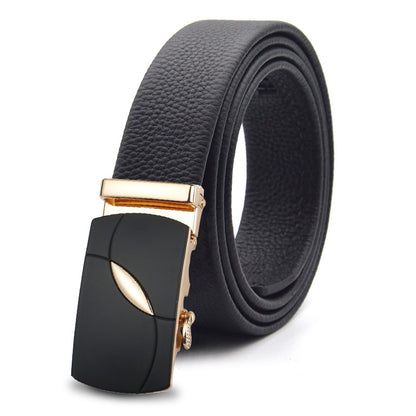 Ceinture à cliquet en cuir véritable pour homme avec boucle à clic automatique | DB-1